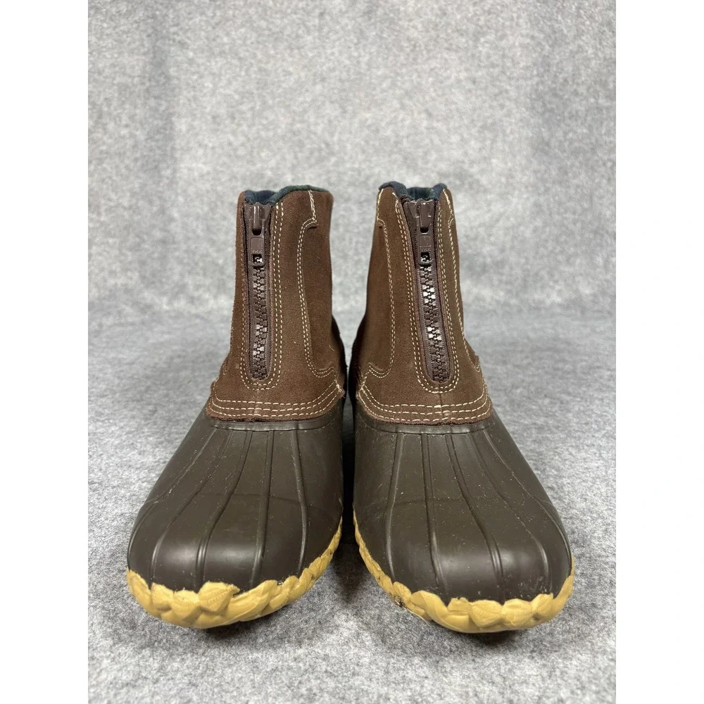 RedHead ASC II Duck Boots 9 Brown Front Zip Thinsulate Waterproof Leather